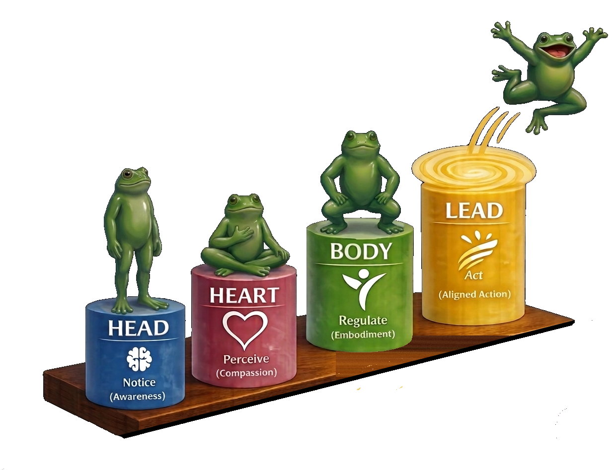 3Deep frogs — Head, Heart, Body, Lead